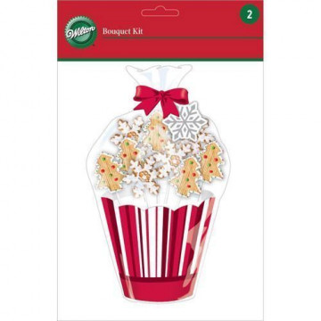 Kit presentación maceta para galletas y cakepops Navidad Wilton