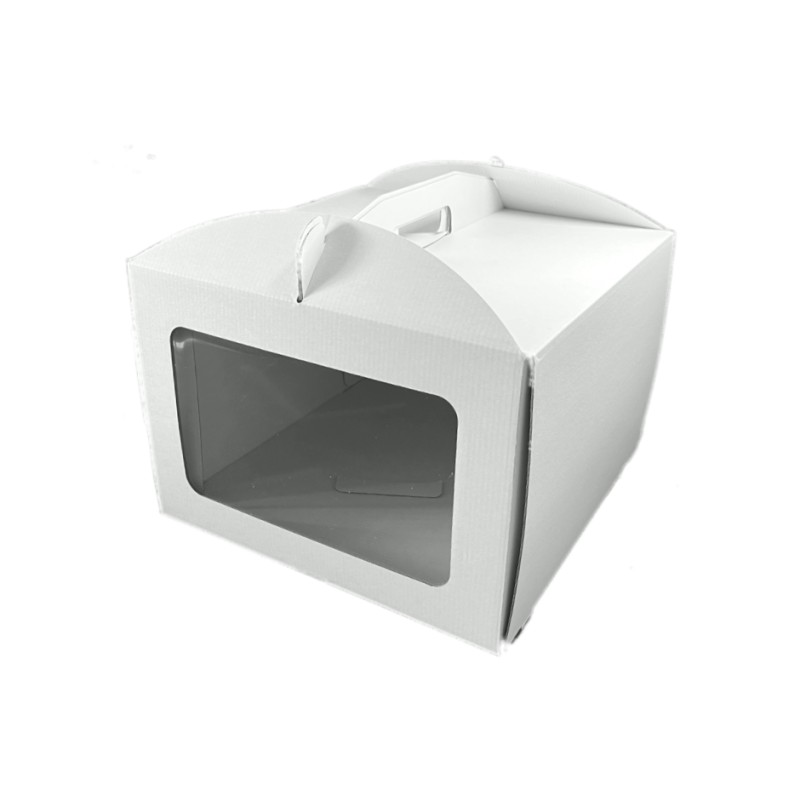 Caja para tarta de 35 x 35 x 21 cm con ventana y asas
