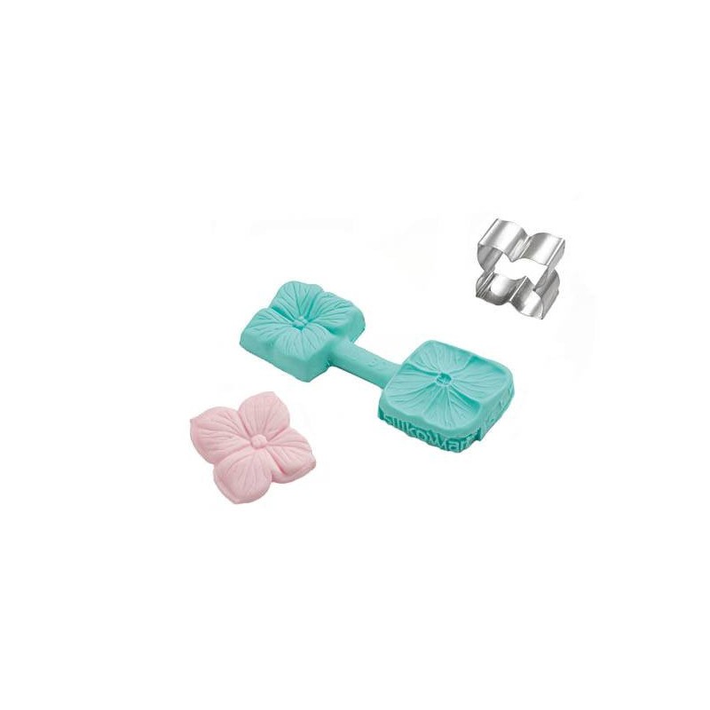 Set Cortador y Molde silicona : Hortensia Silikomart