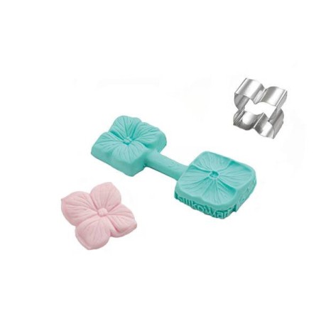 Set Cortador y Molde silicona : Hortensia Silikomart