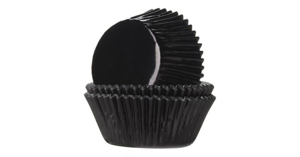 Cápsulas de Cupcakes Negro Metalizado (24) House of Marie
