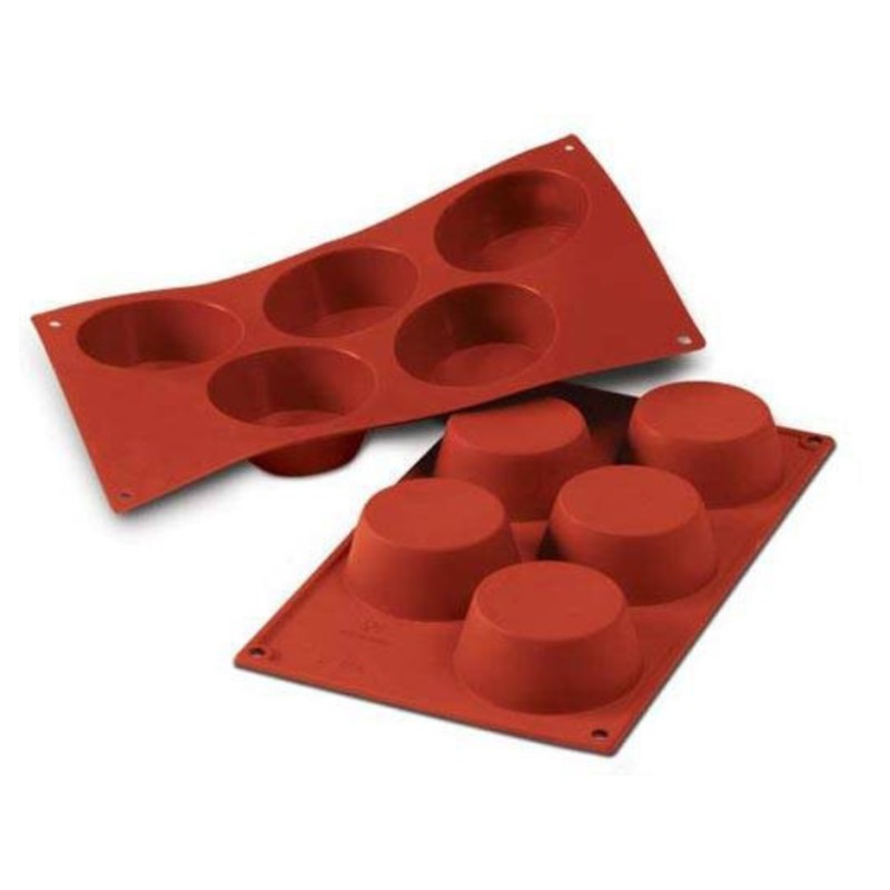 Molde 5 cavidades Muffins Cupcake grande Silikomart