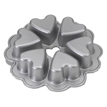 Molde 6 cavidades Mini Heart Baking Pan Nordic Ware