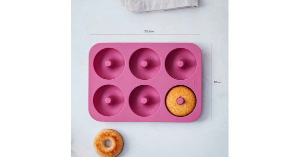 Molde 6 cavidades Donuts Rosa LACOR