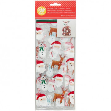 Pack 20 Bolsas Santa Claus y Reno Navidad Wilton