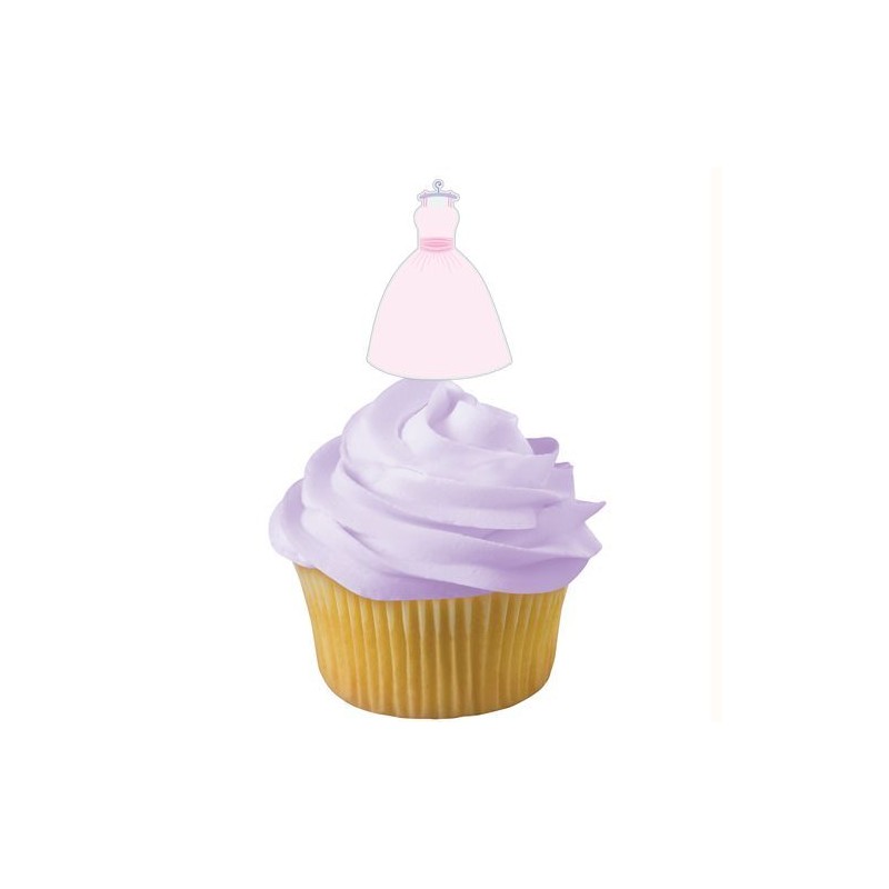 Pack de 24 toppers Vestido de fiesta Wilton