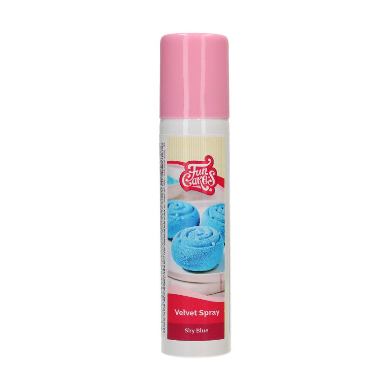 Spray Velvet Efecto Terciopelo Azul Cielo 100 ml Funcakes
