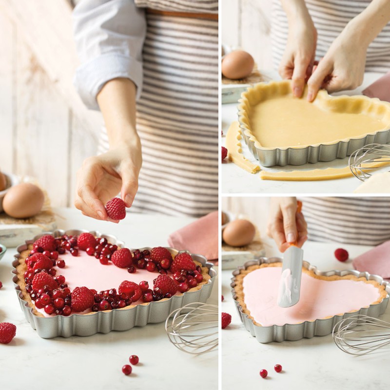 Molde corazón con base extraible 25 x 23 cm Crostata Decora Italia