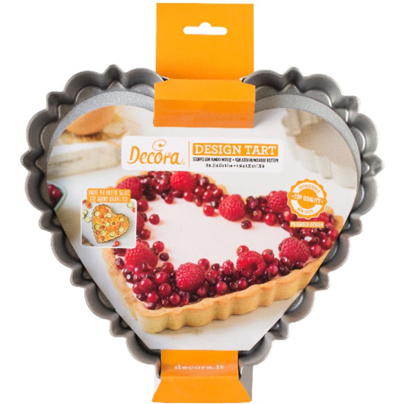 Molde corazón con base extraible 25 x 23 cm Crostata Decora Italia