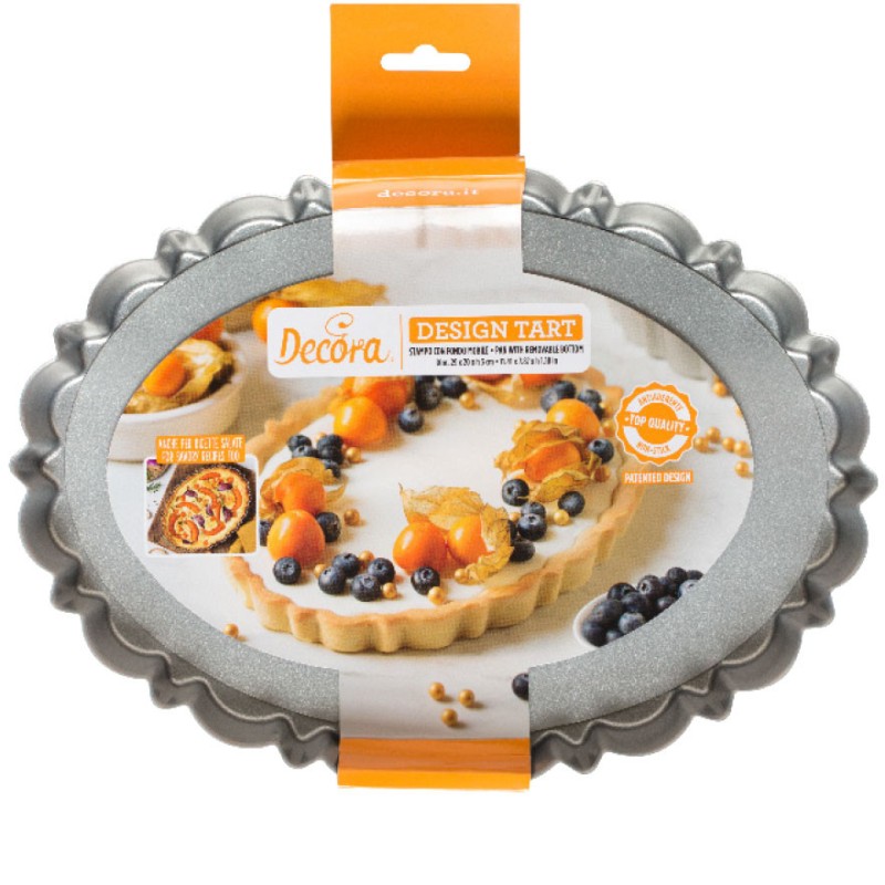 Molde ovalado con base extraible 29 x 21 cm Crostata Decora Italia