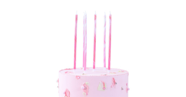 Pack 6 velas de cumpleaños Marmoleada Rosa PME