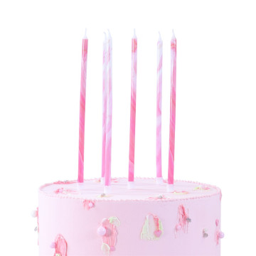 Pack 6 velas de cumpleaños Marmoleada Rosa PME