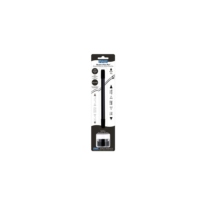 Rotulador comestible Doble Punta + Recarga Negro PME