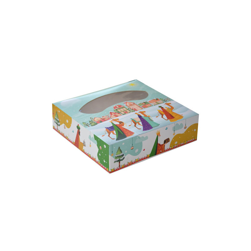 Caja de Roscón de Reyes 3 Reyes 37 x 37 x 8 cm Navidad