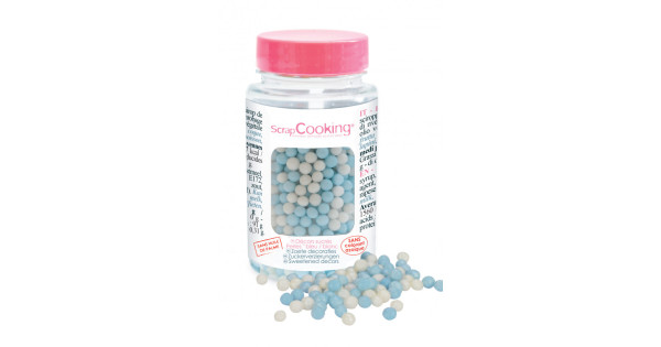 Sprinkles Perlas Azul y Blanco 5 mm 55 g Scrapcooking