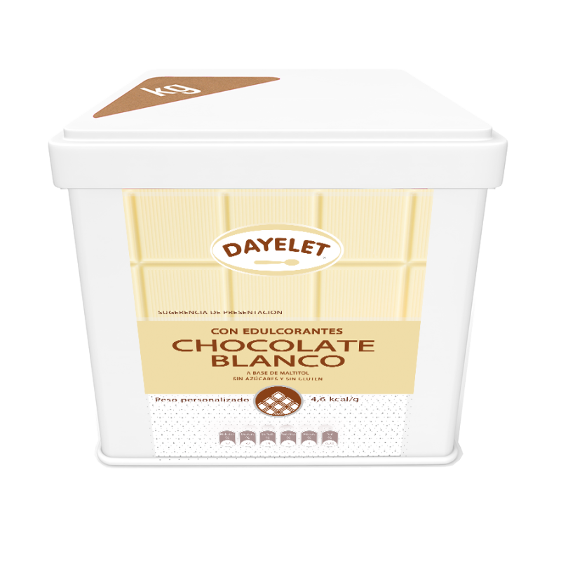 Chocolate Blanco sin azúcar 1 kg Dayelet