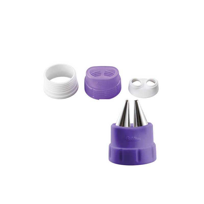 Pack boquillas + adaptador doble + 6 mandas pasteleras Wilton