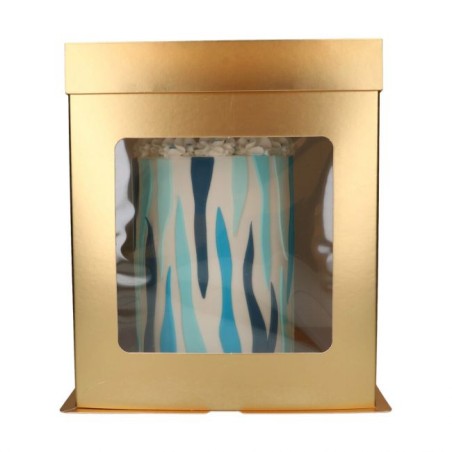 Caja de tarta Deluxe Alta con ventana Oro 26 cm Funcakes
