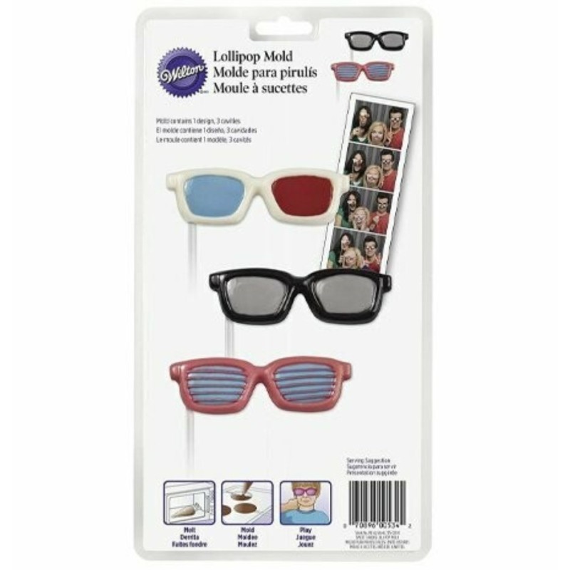 Molde para piruletas bombón de plástico Gafas Wilton