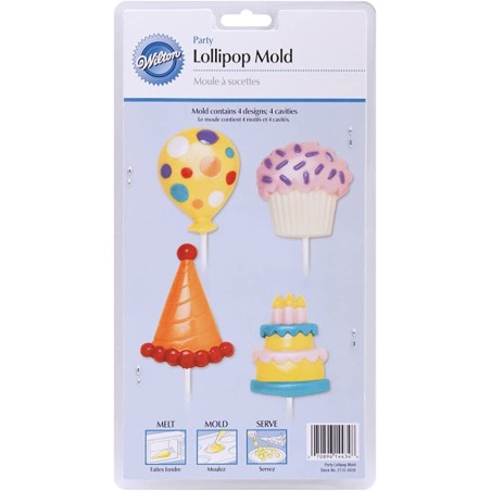Molde para piruletas bombón de plástico Fiesta Wilton
