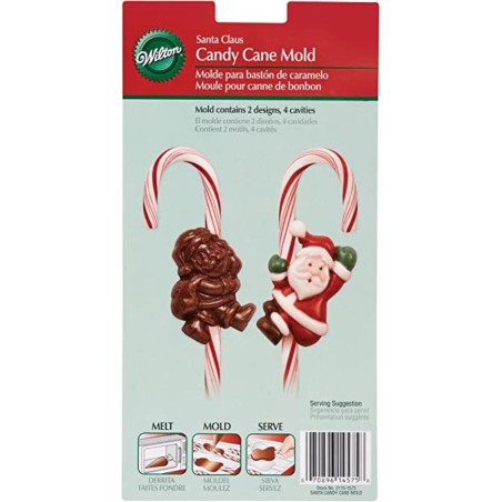 Molde para Bastón bombón de plástico Santa Claus Wilton