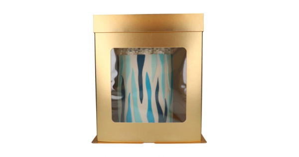 Caja de tarta Deluxe Alta con ventana Oro 30 cm Funcakes