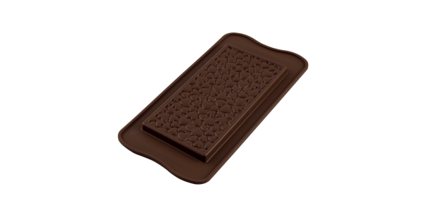 Molde de silicona Tableta de Chocolate Corazones Silikomart