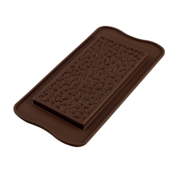 Molde de silicona Tableta de Chocolate Corazones Silikomart
