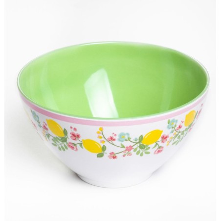 Bol de melamina 22 cm Limona White Green Gate