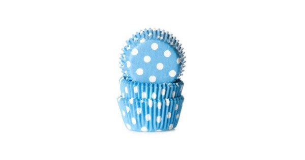 Cápsulas de cupcakes Azul con lunares (50) House of Marie