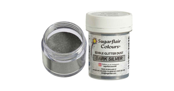 Polvos de brillo Plata Oscuro Dark Silver 10 g Sugarflair