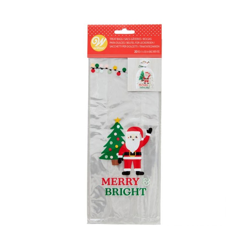 Pack 20 Bolsas Merry & Bright Navidad Wilton