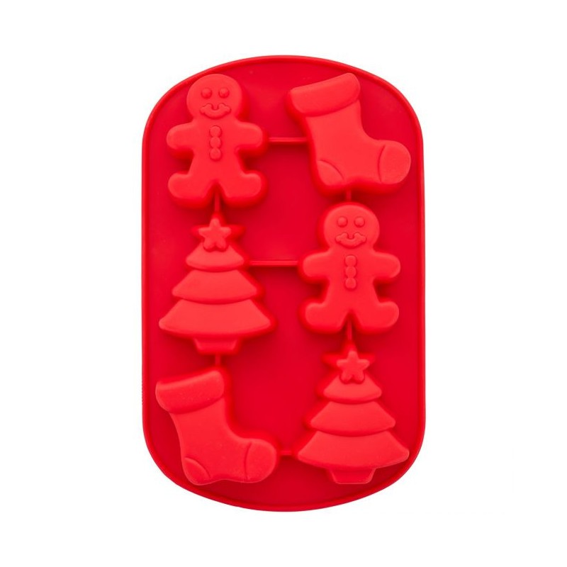 Molde 6 cavidades de silicona Básicos de Navidad Wilton