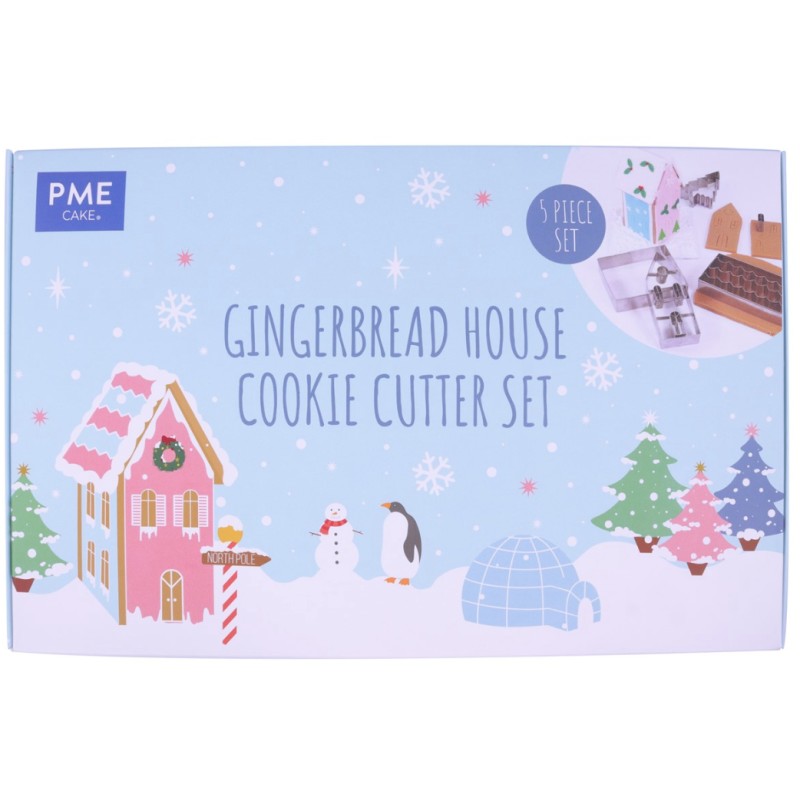 Pack 5 Cortantes Casa de Jengibre Navidad PME