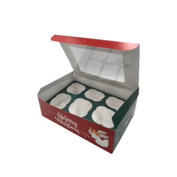 Caja para 6 cupcake con ventana Navidad Pastry Colours