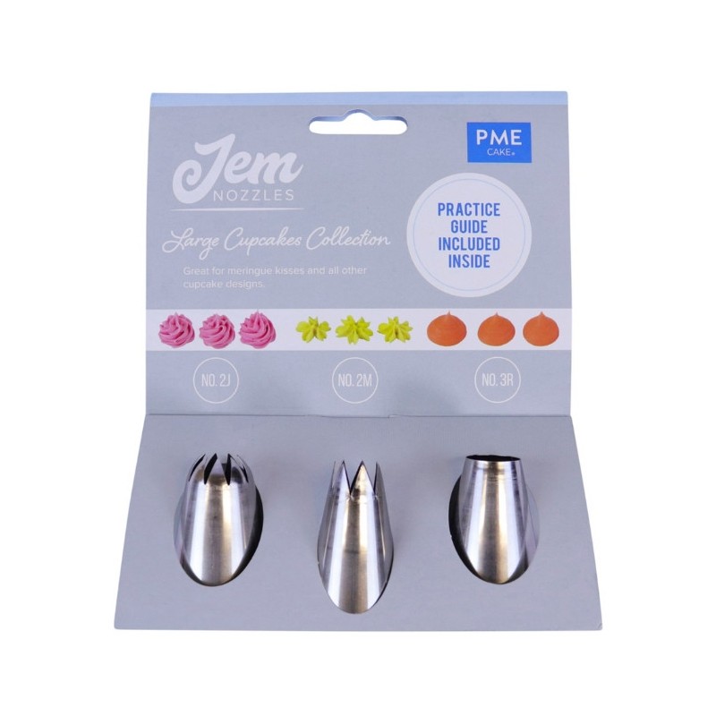 Pack 3 Boquillas Decoraciones Grandes nº 2M, 2J, 3R PME