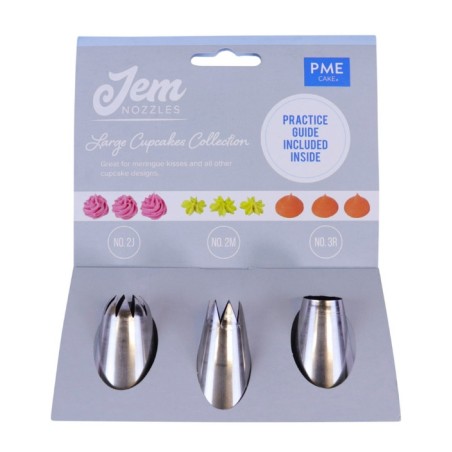 Pack 3 Boquillas Decoraciones Grandes nº 2M, 2J, 3R PME