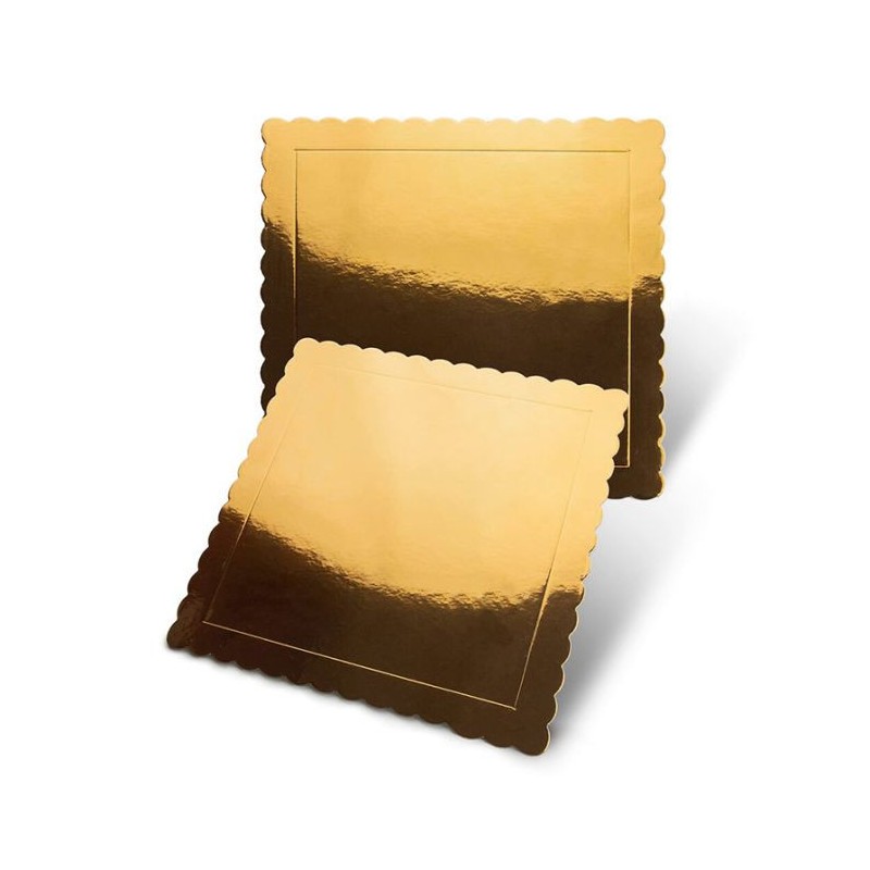 Bandeja cuadrada 30 cm x 3 mm Oro Extra Fuerte