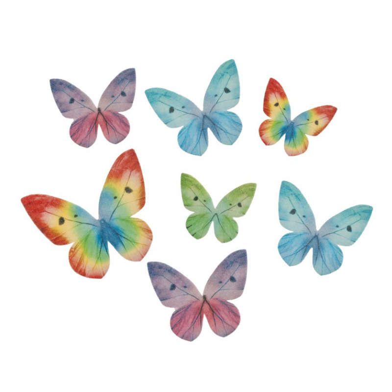 Pack 10 Mariposas de Obleas Colores Dekora