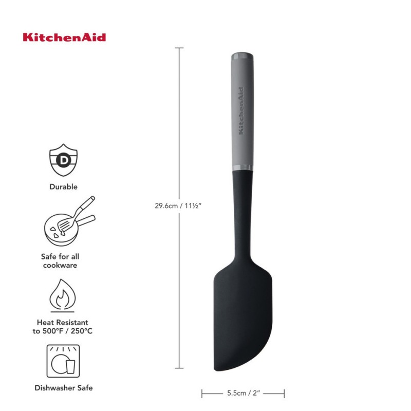 Espátula lengua de silicona Gris Kitchen Aid