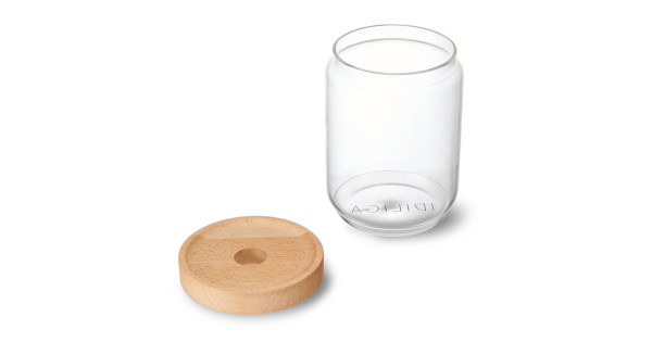 Tarro de cristal con tapa de madera 500 ml IDILICA Kitchen Craft