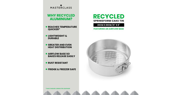 Molde redondo desmontable de 20 cm Aluminio 100% Reciclado Master Class Kitchen Craft