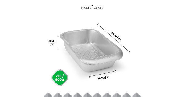 Molde rectangular Plum Cake 20 x 13 cm Aluminio 100% Reciclado Master Class Kitchen Craft