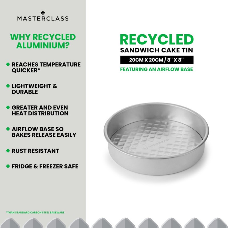 Molde redondo de 20 cm Aluminio 100% Reciclado Master Class Kitchen Craft