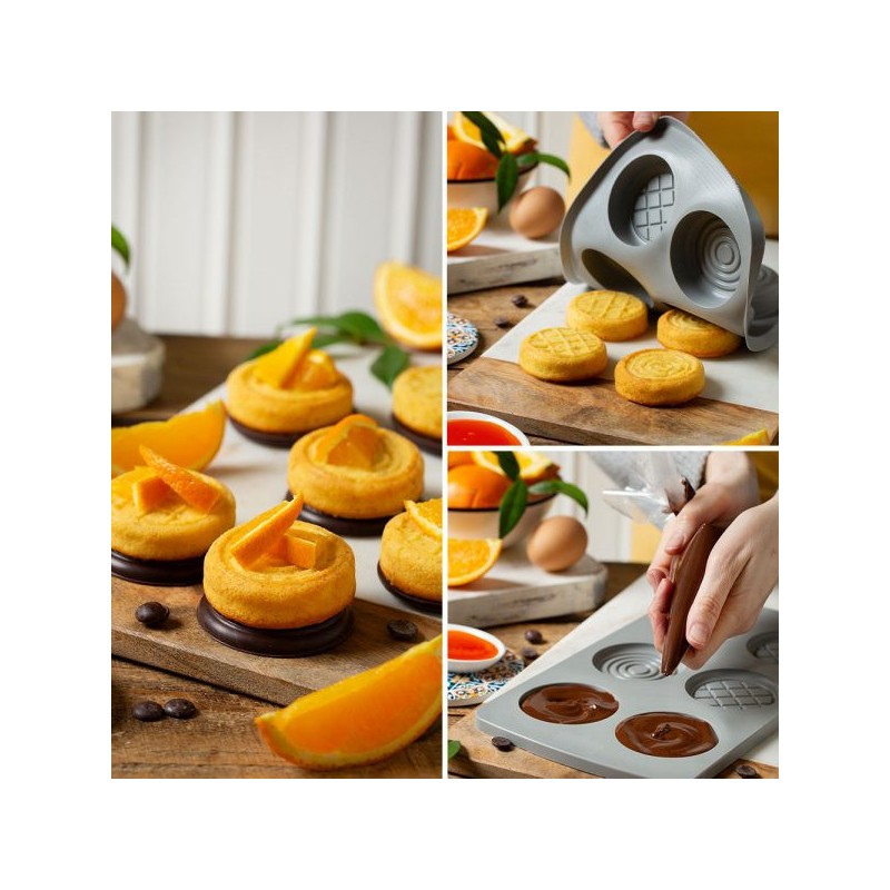 Pack 2 Moldes 6 cavidades Redondo Decor Flex Duo Decora Italia