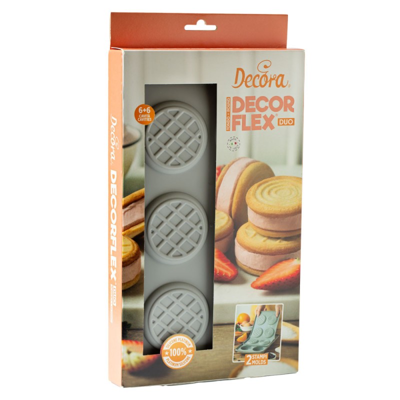 Pack 2 Moldes 6 cavidades Redondo Decor Flex Duo Decora Italia