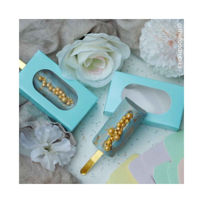 Pack 10 Cajas para Magnum CakeSicle de Bizcocho Azul Pastel Funcakes