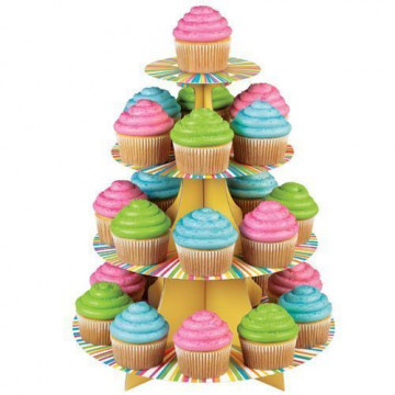 Stand de presentación cupcakes Arcoiris Wilton