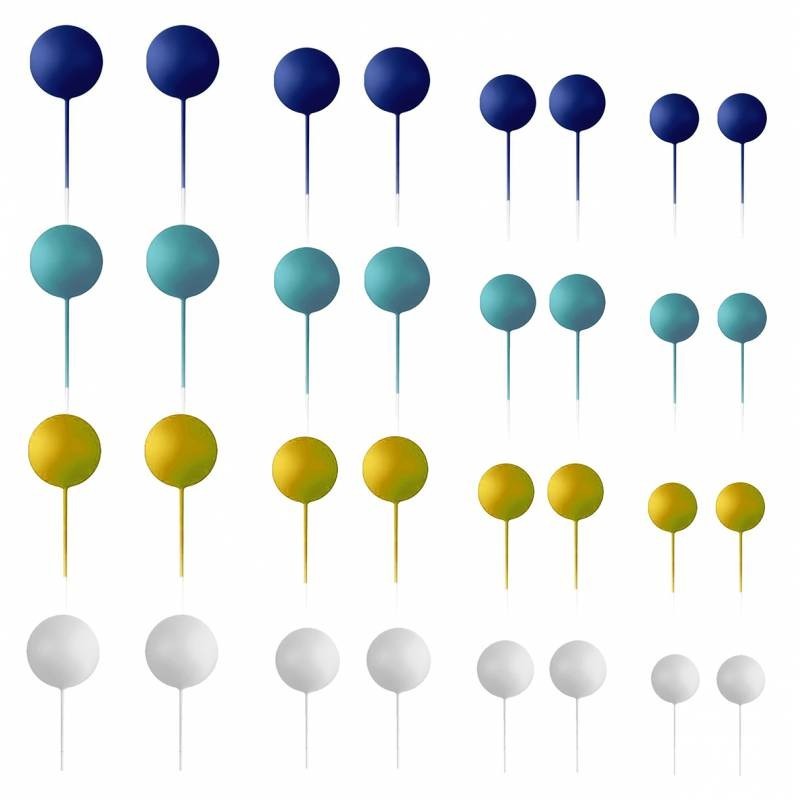 Pack 32 Bolas Decorativas Azul, Oro y Blanco Azucren