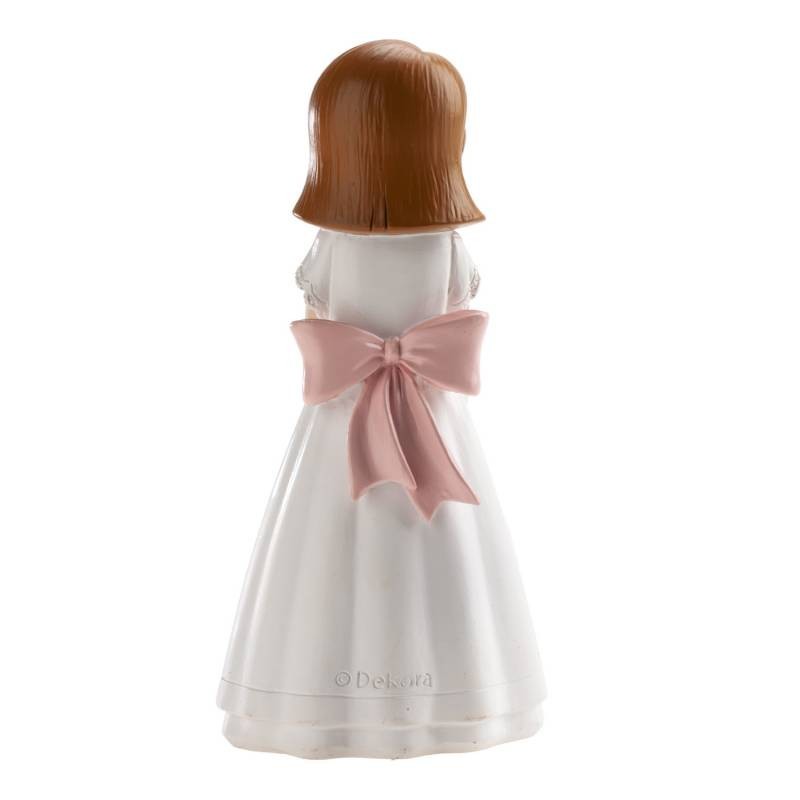 Figura decorativa Niña con Rosario y Lazo Comunión
